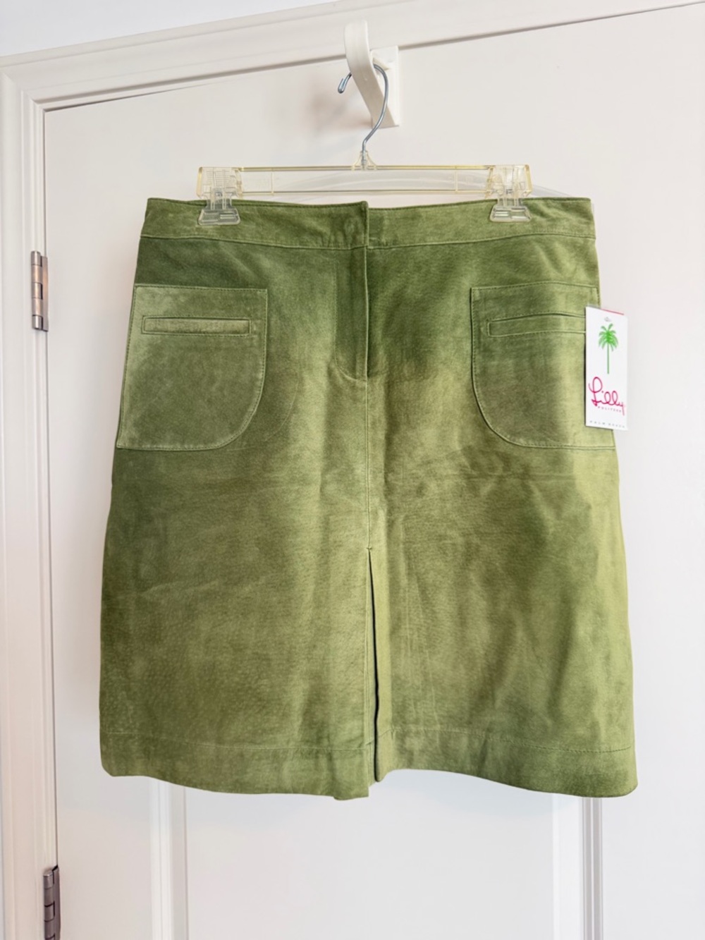 Vintage Lilly Pulitzer Green Suede Pocket Mini Skirt